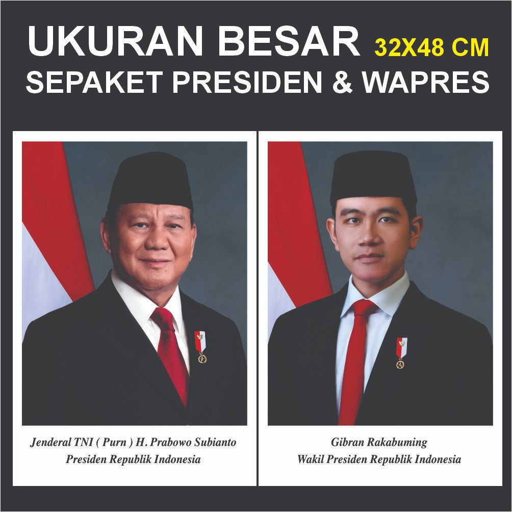 Poster Foto Presiden dan Wakil Terpilih 2024-2029 | Gambar Garuda